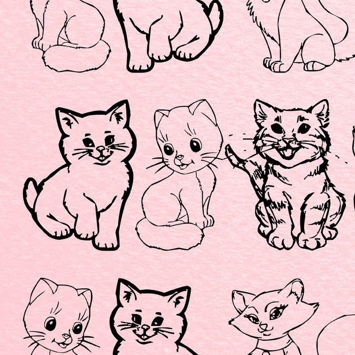 2019 - 2020: Planner 2 Years Monthly Weekly Calendar Organizer Diary With Essential Goals and Notes Section - Pink kittens Cat Illustration