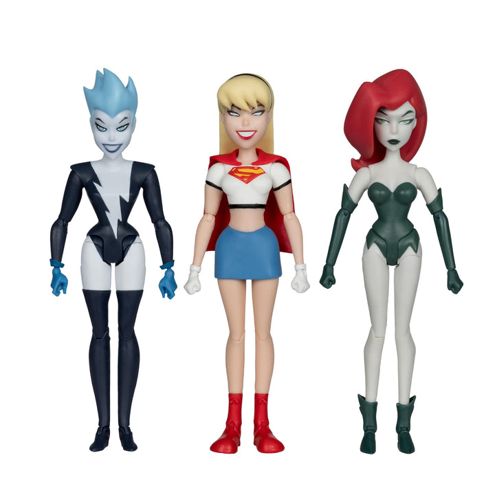 McFarlane Toys - The New Batman Adventures Poison Ivy Live Wire Supergirl (Girls' Night Out) 3pk Gold Label