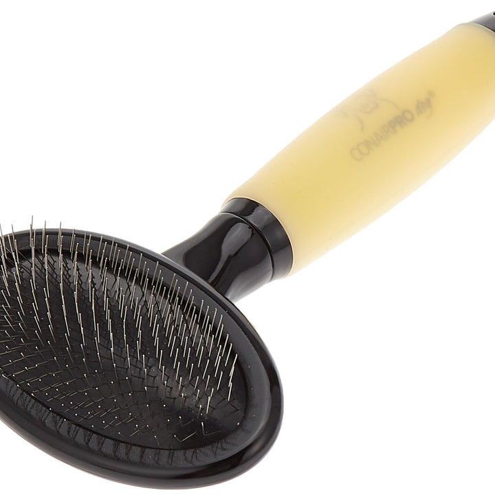 CONAIRPRO dog & cat Dog Brush for Shedding, Small Slicker Brush with Metal Pins, Ideal for Smaller Breeds, Yellow