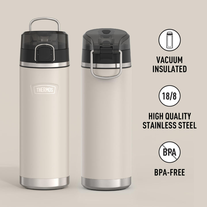 ICON SERIES BY THERMOS Stainless Steel Water Bottle with Spout 24 Ounce, Sandstone