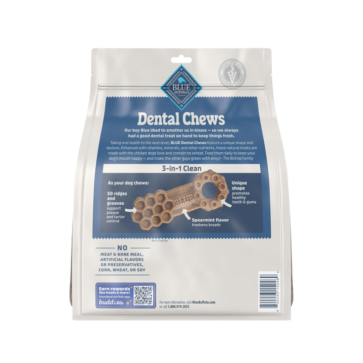 Blue Buffalo Dental Chews Medium Natural Dog Treats, Chicken & Spearmint 34.5-oz Bag (42 Count) Medium Bones (For Dogs 20-50 lbs) 2.16 Pound (Pack of 1)