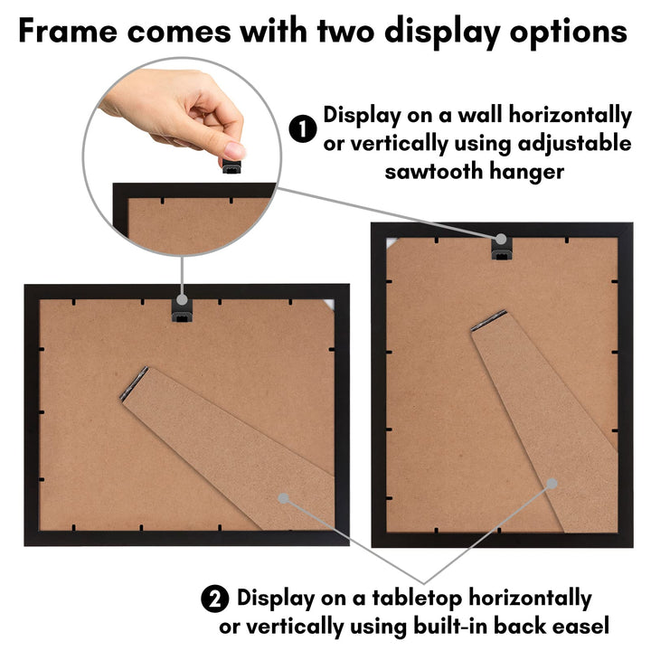 Americanflat 6x8 Picture Frame with Shatter-Resistant Glass - Use as 3x5 Frame with Mat or 6x8 Frame Without Mat - Signature Collection - Photo Frame for Tabletop and Wall Display - White 6x6