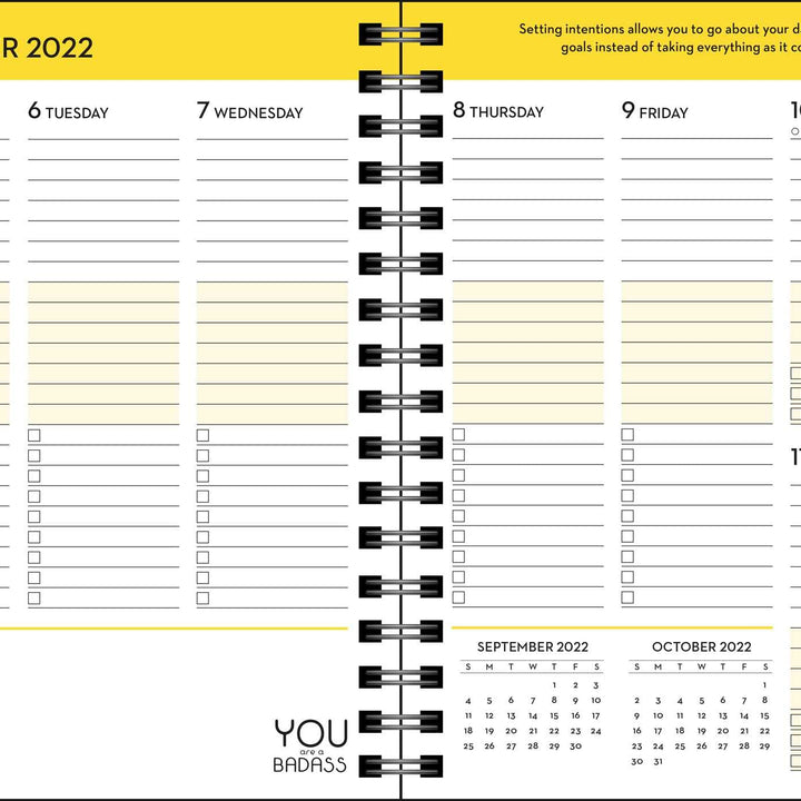 You Are a Badass Deluxe Organizer 17-Month 2022-2023 Monthly/Weekly Planner Cale