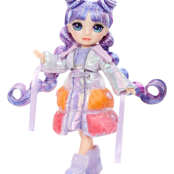 Rainbow High Winter Wonderland Violet - Purple 11” Fashion Doll with Magic Snow Hidden in Fashion That Puffs Up with Water, and Snowman Kit, Great Gift for Kids 4-12 Years Old