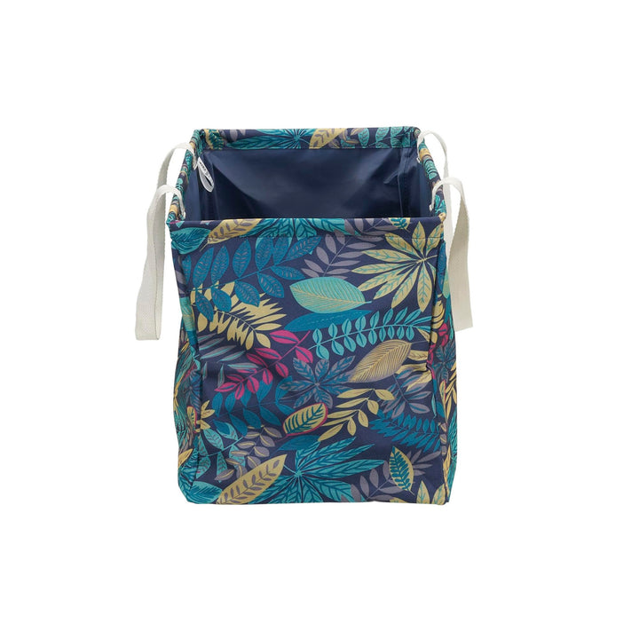 Household Essentials Krush Canvas Utility Tote| Reusable Beach Bag | Blue Palm Leaf Short Rectangular