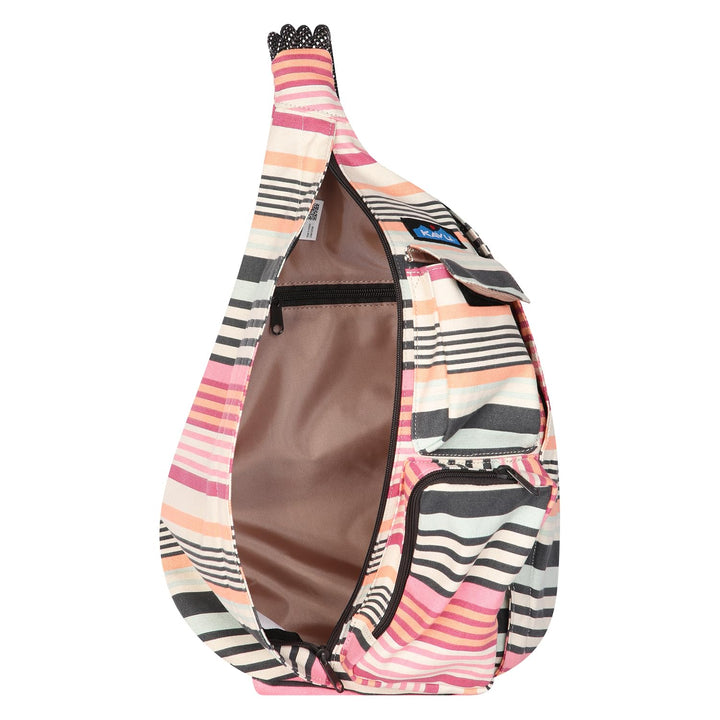 KAVU Original Rope Bag Sling Pack with Adjustable Rope Shoulder Strap Beach Doodle