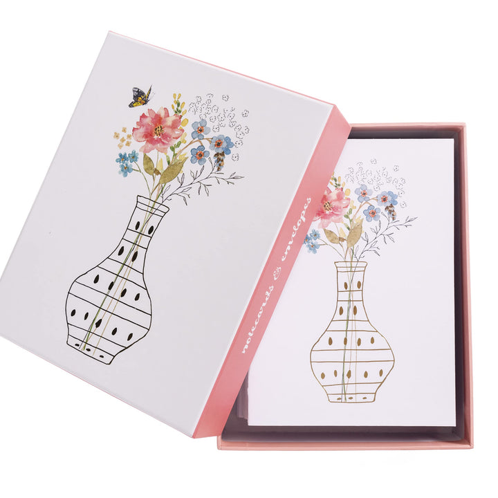 Graphique Blooming Vases Greeting Cards | 20 Pack | All Occasion Blank Note Cards with Envelopes | 4 Assorted Floral Bouquets | Boxed Set for Personalized Notes | 4.25" x 6"