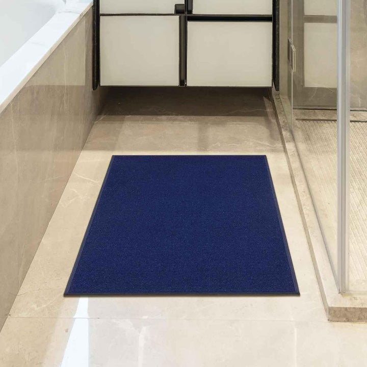 Machine Washable Modern Solid Design Non-Slip Rubberback 2x3 Traditional Area Rug for Entryway, Bedroom, Kitchen, Bathroom, 2'3" x 3', Navy Solid Navy Blue Entryway - 2'3" x 3'