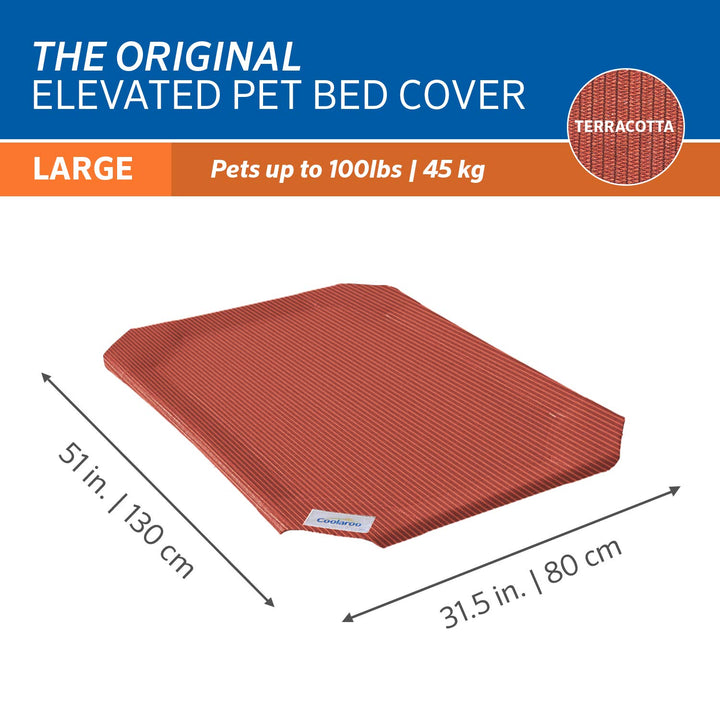 Coolaroo Replacement Cover, The Original Elevated Pet Bed by Coolaroo, Large, Terracotta 51.0"L x 31.5"W x 0.5"Th Terra cotta