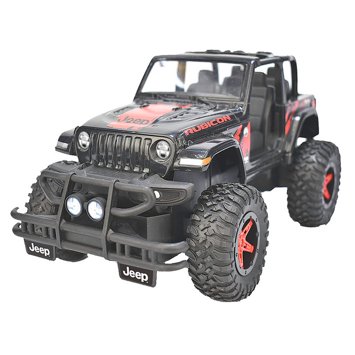 Jeep Wrangler Rubicon 2 Door 1:16 Scale R/C - Black - Taiyo, 2.4GHz, Remote Control Vehicle, Authentic Design, Battery Powered Hobby Car Jeep Wrangler Rubicon