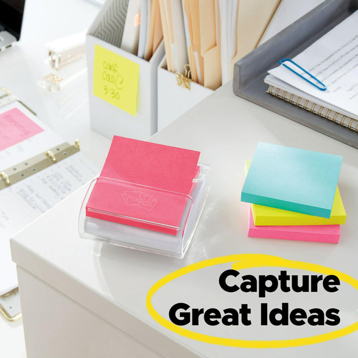 Post-it Dispenser Pop-up Notes, 3x3 in, 5 Pads, Canary Yellow, Clean Removal, Recyclable