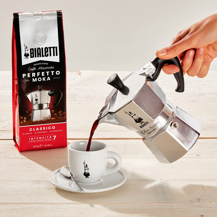 Bialetti - Moka Express: Iconic Stovetop Espresso Maker, Makes Real Italian Coffee, Moka Pot 1 Cup (2 Oz - 60 Ml), Aluminium, Silver