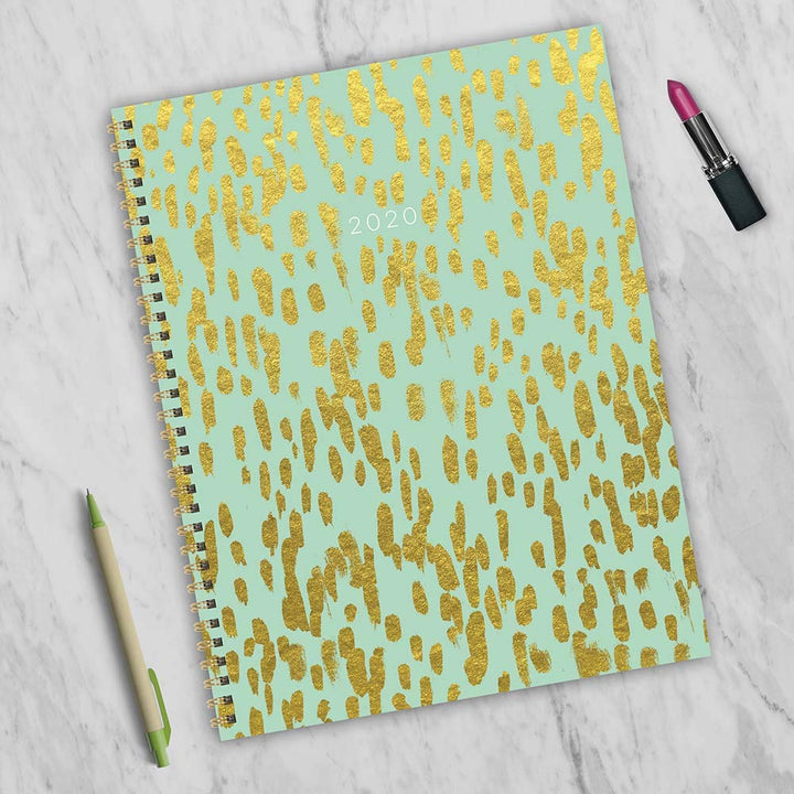 2020 Gold Dot Strokes Large Weekly Monthly Planner