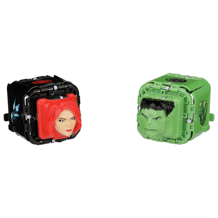 Battle Cubes - 2-Pack Marvel Avengers, Hulk VS Black Widow, Unleash Power, Launch Attack, 2 Cubes & 6 Tokens, RPS Auto-Battle System, Battle Cube APP, Collectible Pocket-Sized Game, Ages 5+