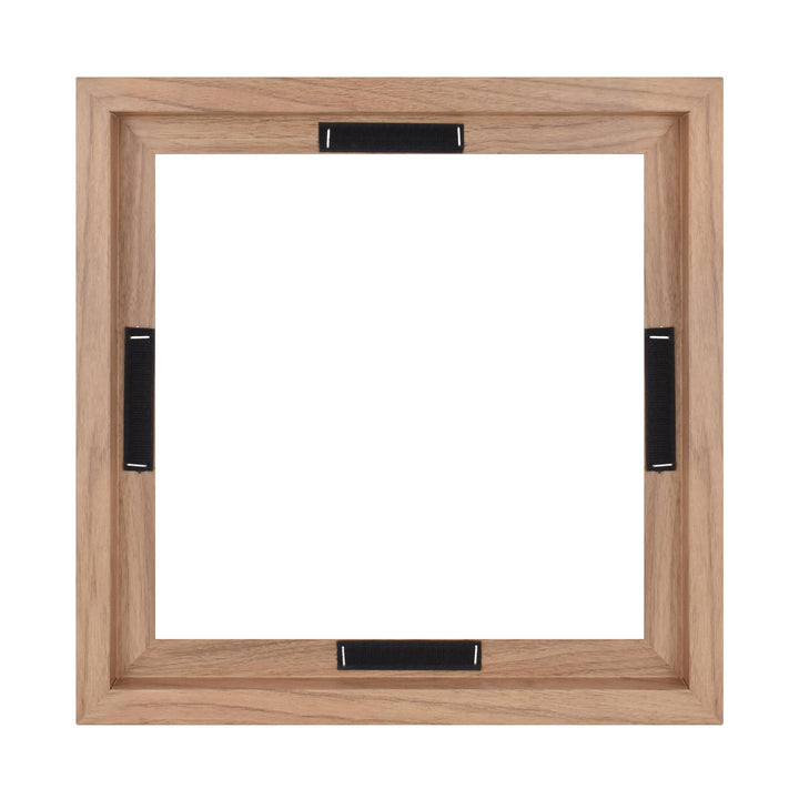 MCS Floating Frame with Canvas Included, Art Frames for Canvas Paintings with Adhesive Fasteners and Hanging Hardware, Walnut Woodgrain, 18 x 24 Inch 18x24