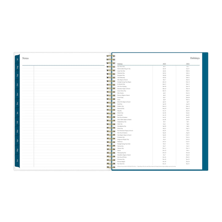 Blue Sky 2023-2024 Academic Year Weekly and Monthly Planner, 8.5" x 11", Frosted Flexible Cover, Wirebound, Bakah Blue (131951-A24) 8.5" x 11" Old Version