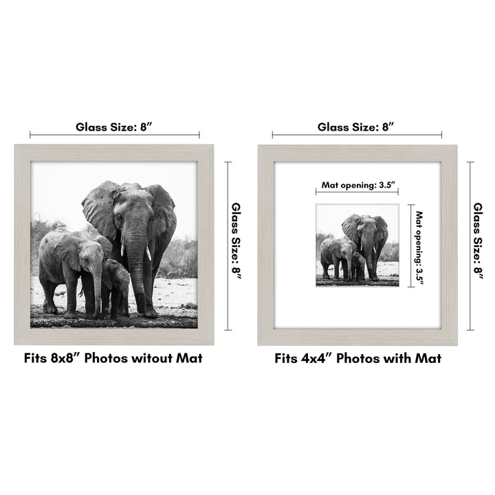 Americanflat 6x8 Picture Frame with Shatter-Resistant Glass - Use as 3x5 Frame with Mat or 6x8 Frame Without Mat - Signature Collection - Photo Frame for Tabletop and Wall Display - White 6x6