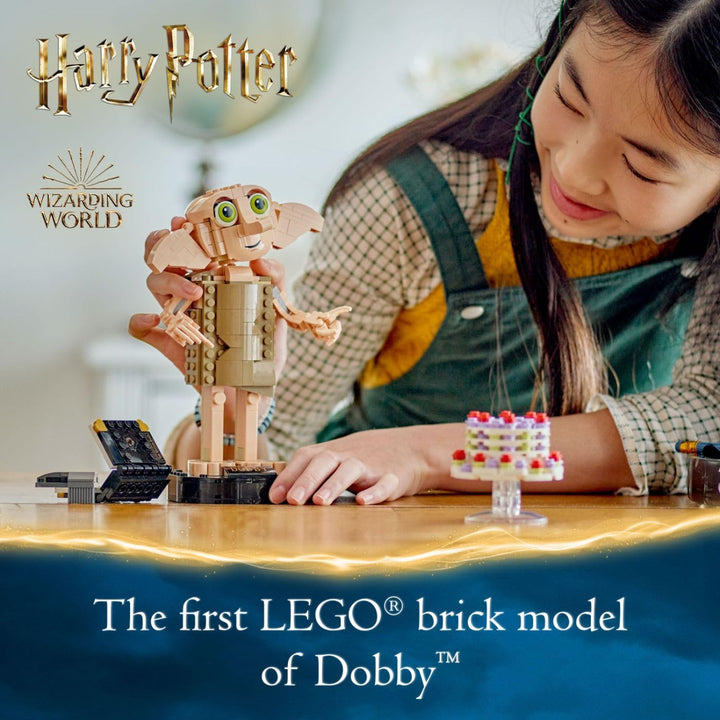 LEGO Harry Potter Dobby The House-Elf Building Toy Set, Build and Display Model of a Beloved Character from The Harry Potter Franchise, for 8 Year Old Boys' and Girls' Birthday, 76421 Tan