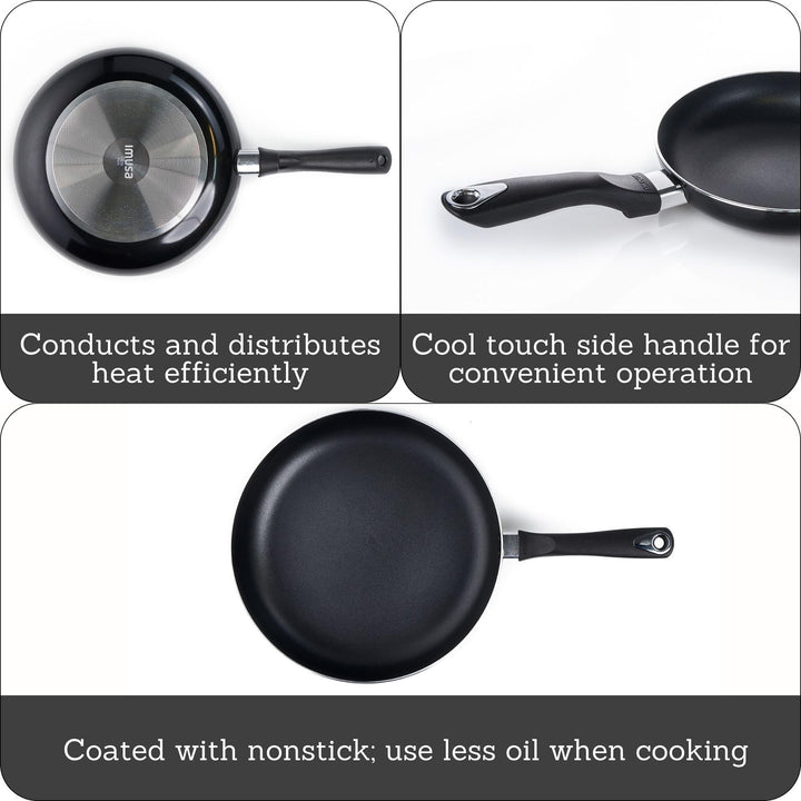 IMUSA 12" Nonstick Fry Pan or Saute Pan, Black 12 Inch