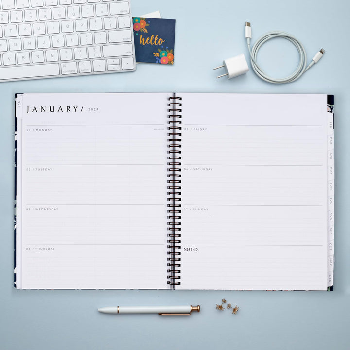 Blue Sky Sustainability 2024 Weekly and Monthly Planner, January - December, 8.5" x 11", Reinforced Paper Cover, Wirebound, Effie (138325-24) 8.5" x 11" New Version