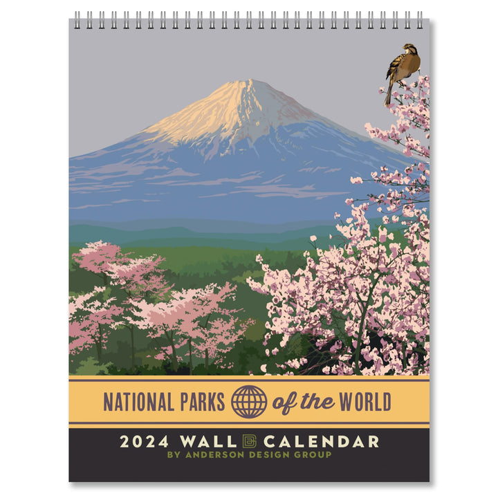 Americanflat 2024 Calendar - World National Park Calendar 2024 Artwork by Anderson Design Group - Large Wall Calendar with Monthly Format - Hanging Monthly Calendar Planner - 10x26 Inches When Open International National Park Postcards