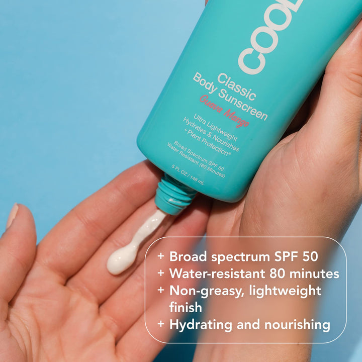 COOLA Organic Sunscreen SPF 50 Sunblock Body Lotion, Dermatologist Tested Skin Care For Daily Protection, Vegan And Gluten Free, Guava Mango 5 Fl Oz (Pack of 1)