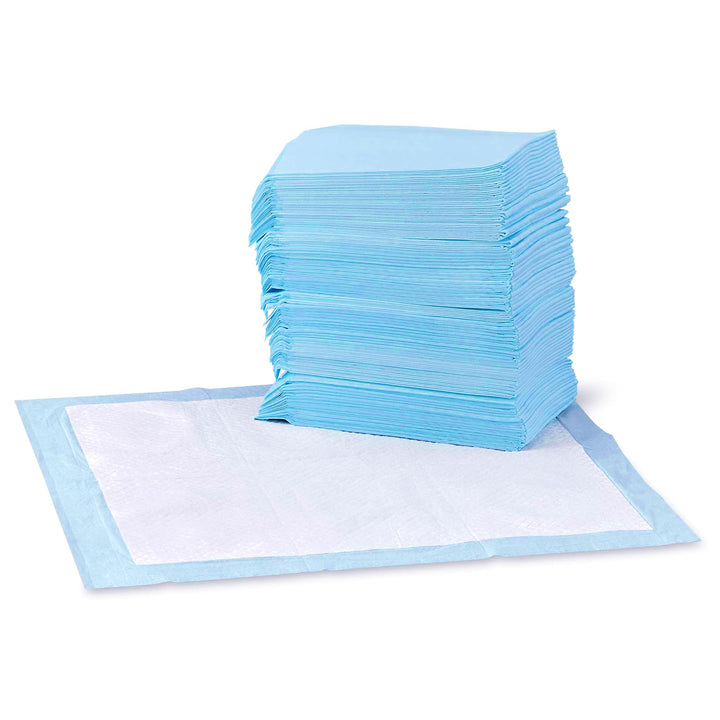 Basics Absorbent Dog and Puppy Pee Pads with 5-Layer Leak-Proof Design and Quick-Dry Surface for Potty Training, Heavy Duty Absorbency, Giant, 27.5 x 44 Inch - Pack of 30, Blue & White Giant (30 Count)