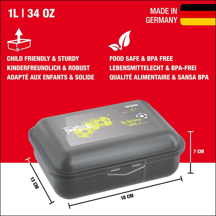 SIGG - Kids Lunch Box VIVA - Made in Germany - Dishwasher Safe - Food Containers for School, Daycare - Gifts Boys, Girls Football