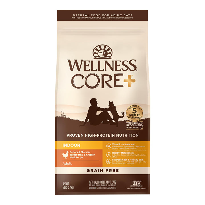 Wellness CORE Natural Grain-Free High Protein Adult Dry Cat Food Recipe, Turkey, Turkey Meal and Duck Formula, 11 Pound Bag 11 Pound (Pack of 1)