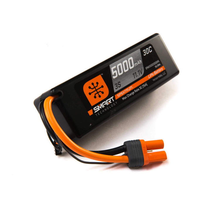 Spektrum 11.1V 5000mAh 3S 30C Smart Hardcase LiPo Battery: IC5, SPMX50003S30H5 1 Count (Pack of 1)