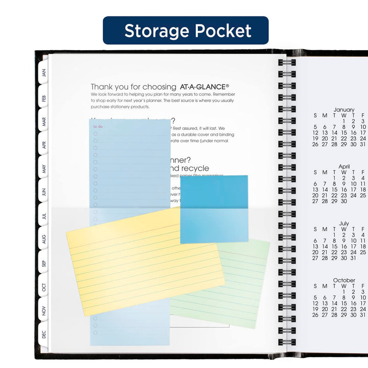 AT-A-GLANCE 2024 Monthly Planner, DayMinder, 7" x 8-1/2", Medium, Monthly Tabs, Hardcover, Black (G400H0024) 2024 New Edition