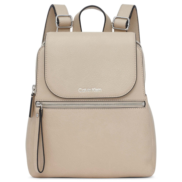 Calvin Klein Reyna Novelty Key Item Flap Backpack, Dove Grey