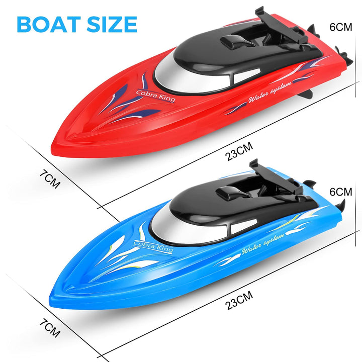 3 Pack RC Boat - Remote Control Boats for Kids and Adults - 10km/H 2.4GHz High-Speed Remote Control Boat - Fast RC Boats for Pools and Lakes - Includes 6 Rechargeable Batteries