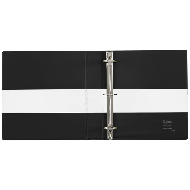 Avery Two-Tone Durable 3 Ring Binder, 1.5 Inch Slant Rings, Black/White View Binder (17287) 1.5"