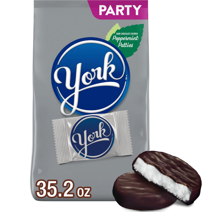 YORK Dark Chocolate Peppermint Patties, Halloween Candy Party Pack, 35.2 oz YORK Party Pack 2.2 Pound (Pack of 1)