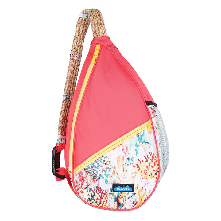 KAVU Paxton Pack Backpack Rope Sling Bag - Floral Coral One Size