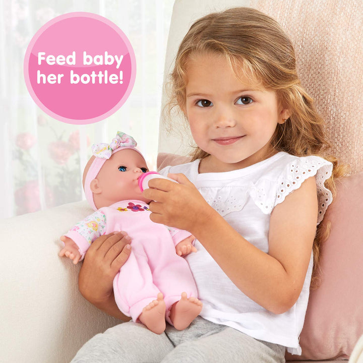 Kidoozie Sweetie Doll - Soft-Bodied 12 Inch Doll with Open and Close Eyes for Ages 12 Months and Up - Perfect for Encouraging Emotional Development and Imaginative Play!