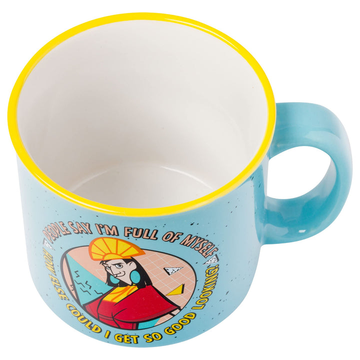 Silver Buffalo Disney Emperor's New Groove Kuzco Memphis How Else Could I Get So Good Looking Quote Ceramic Camper Mug, 20 Ounces