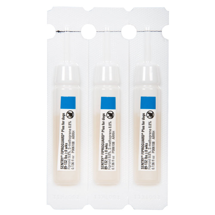 3-PACK SENTRY FiproGuard Plus Flea & Tick Spot-On for Dogs (89-132 lbs) 3-Count 89-132 Pounds