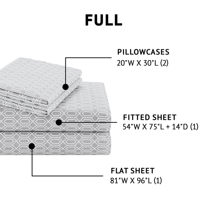 Comfort Spaces 100% Cotton Sheet Set Breathable, Lightweight, Soft with 14" Elastic Pocket Fits up to 16" Mattress, All Season Cozy Bedding, Matching Pillow Case, Queen Good Vibes 4 Piece