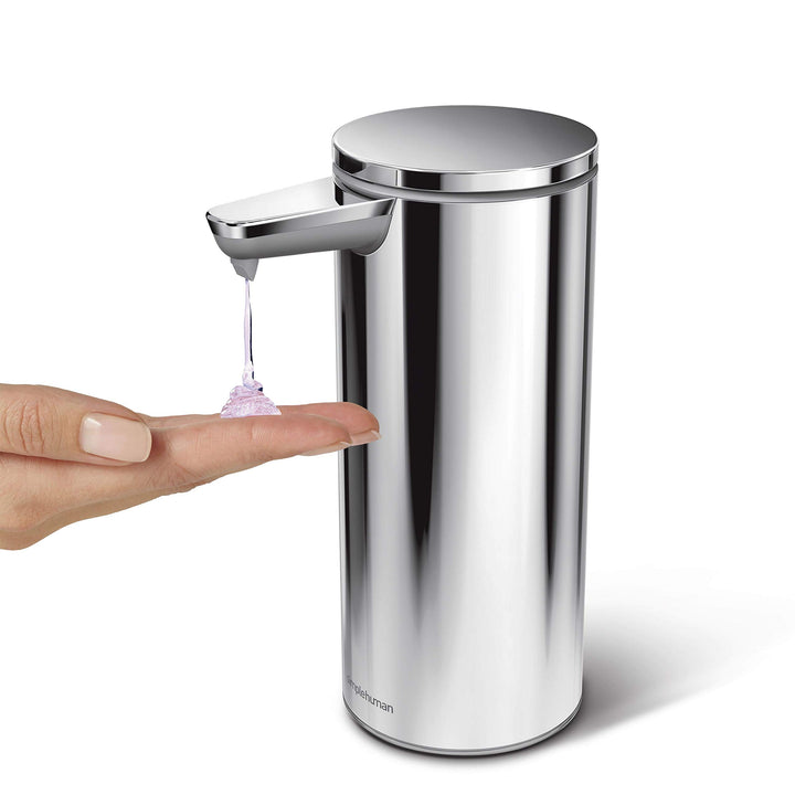 simplehuman 9 oz. Touch-Free Rechargeable Sensor Liquid Soap Pump Dispenser, Polished Stainless Steel 9 oz. Rechargeable