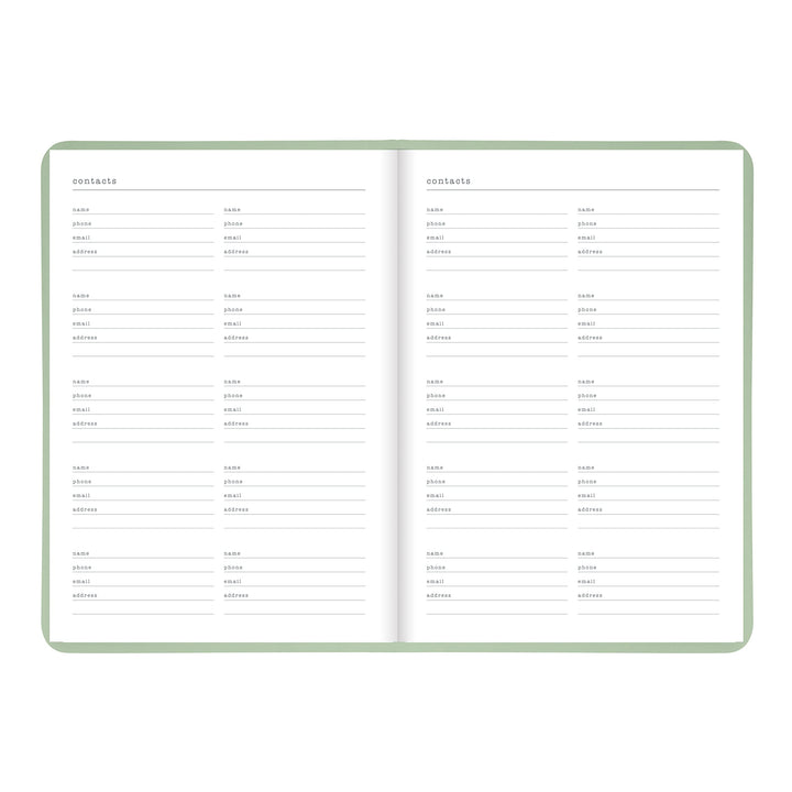 Letts Conscious Weekly/Monthly Planner, 12 Months, January to December, 2024, Sewn Binding, A5 Size, 8.25" x 5.875", Multilingual, Sage (C082396-24)