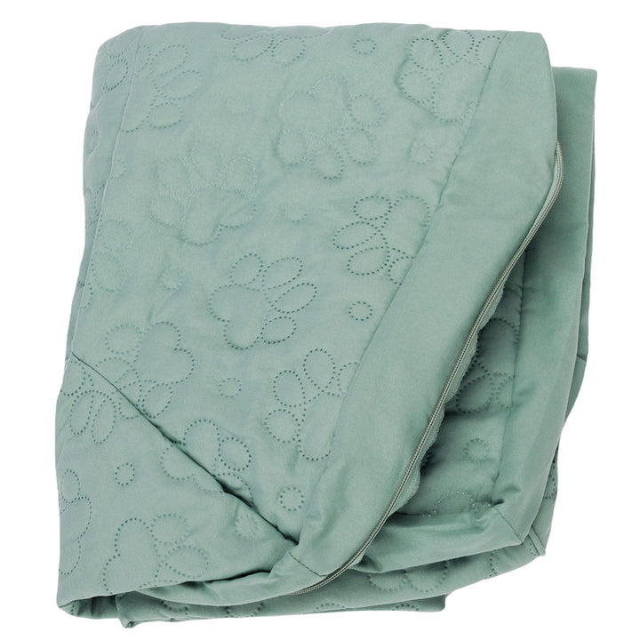 Furhaven Replacement Dog Bed Cover Pinsonic Quilted Paw L Shaped Chaise, Machine Washable - Iceberg Green, Large Cover Only 36.0"L x 27.0"W x 0.3"Th (Quilted Paw) Iceberg Green