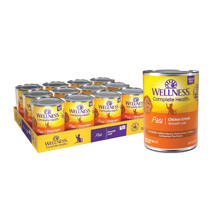 Wellness Complete Health Grain-Free Wet Canned Cat Food, Natural Ingredients, Made with Real Meat, All Breeds, Smooth Pate (Turkey & Salmon, 12.5-Ounce Can, Pack of 12) Turkey 12.5 Ounce (Pack of 12)