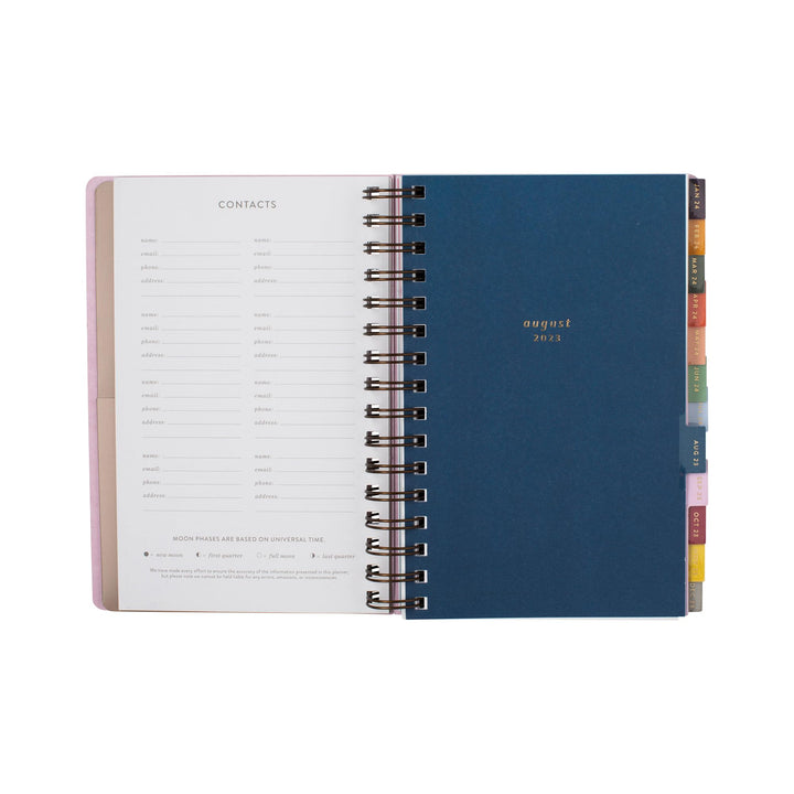 Fringe Studio 17 Month Planner (Aug 2023- Dec. 2024), BOLD STRIPE", Paper Cover, 5.75" x 8.25", includes Stickers & Interior Pocket, 236 pages, Esprit Collection (113110) Bold Stripes