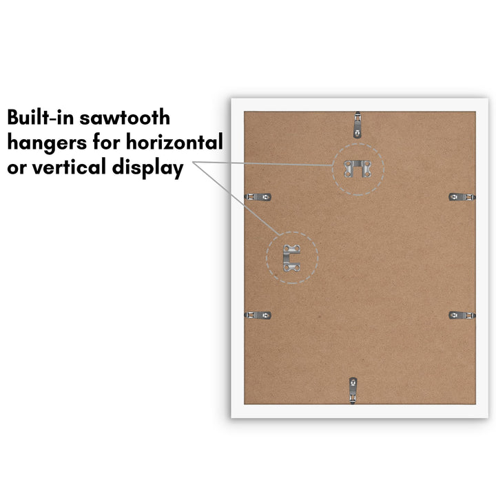 Americanflat 12x16 Picture Frame with Polished Plexiglass - Set of 5 - Use as 8.5x11 Frame with Mat or 12x16 Frame Without Mat - Galleria Collection - Gallery Wall Frame Set for Wall Display - White