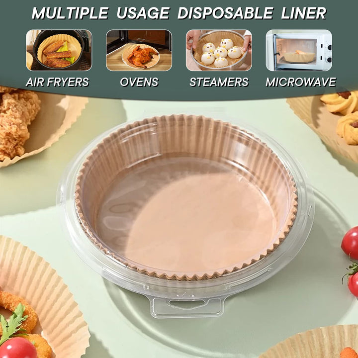 Air Fryer Liners Disposable 100 PCS-6.3 inches, Tiktok Must Have for Kitchen, Unbleached Non-Stick Baking Parchment Sheet Round 7.9 (for 4-8 Qt)