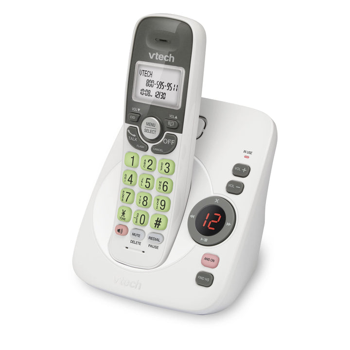 [New] VTech VG134 DECT 6.0 Cordless Home Phone with Bluetooth Connection, Digital Answering Machine, Backlit Display,Full Duplex Speakerphone, Caller ID/Call Waiting,1000 ft Range (White/Grey) CID + BT + A. Machine White