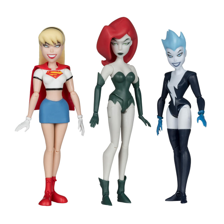 McFarlane Toys - The New Batman Adventures Poison Ivy Live Wire Supergirl (Girls' Night Out) 3pk Gold Label