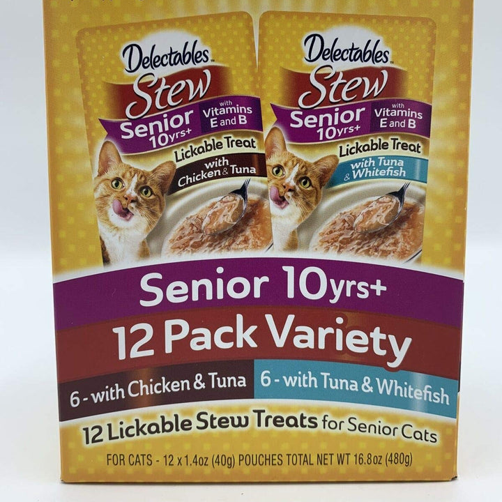 Hartz Delectables Stew Senior Cat Treat Variety Pack, 12 Count